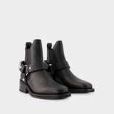 Bottines Biker Chelsea - Ganni - Cuir - Noir