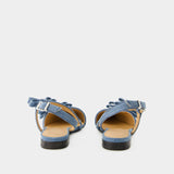 Ballerines Multi Bow - Ganni - Coton - Bleu Denim