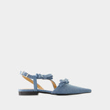 Ballerines Multi Bow - Ganni - Coton - Bleu Denim