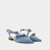 Ballerines Multi Bow - Ganni - Coton - Bleu Denim