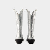 Bottes Western Mid Shaft - Ganni - Synthétique - Argenté