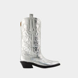 Bottes Western Mid Shaft - Ganni - Synthétique - Argenté