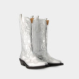 Bottes Western Mid Shaft - Ganni - Synthétique - Argenté