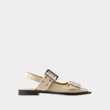 Ballerines Feminine Buckle Naplack - Ganni - Synthétique - Beige