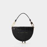 Sac Hobo Saddle - Chylak - Cuir Embossé Croco - Noir Glossy