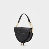 Sac Hobo Saddle - Chylak - Cuir Embossé Croco - Noir Glossy