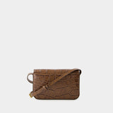 Sac Classique Flap - Chylak - Cuir - Marron Brillant Croco