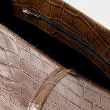 Sac Shopper - Chylak - Cuir - Marron Brillant Croco