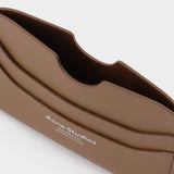 Porte Carte Elmas Grande en Cuir Marron