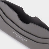 Porte Carte Elmas Grande en Cuir Gris