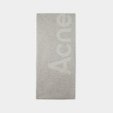 Écharpe Toronty Logo Contrast R Mini - Acne Studios - Laine - Gris