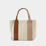 Tote Bag Leatizia Petit - See By Chloe - Coton/Cuir - Caramello