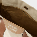 Tote Bag Leatizia Petit - See By Chloe - Coton/Cuir - Caramello