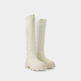 Bottines Tubular en Cuir Blanc