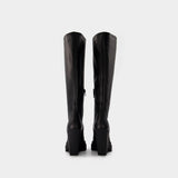 Bottes Texan en Cuir Noir
