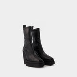 Bottines Texan en Cuir Synthétique Noir
