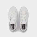 Baskets Pure Star en Cuir Blanc et Argenté
