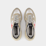 Baskets Running en Cuir Blanc