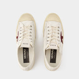 Sneakers V-Star 2 - Golden Goose - Cuir - Blanc/Rouge