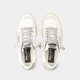 Sneakers Ball Star - Golden Goose - Cuir - Blanc/Argenté