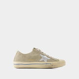 Sneakers V- Star - Golden Goose - Cuir - Taupe/Argenté
