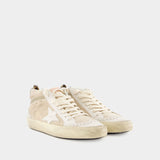 Sneakers Mid Star - Golden Goose Deluxe Brand - Cuir - Beige