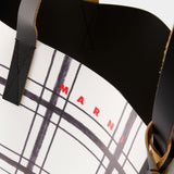 Tote Bag Tribeca - Marni - Leather - Blanc/Noir