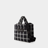 Tote Bag Ew Nylon Print - Marni - Leather - Noir