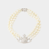 Collier Three Row Pearl - Vivienne Westwood - Laiton - Argenté
