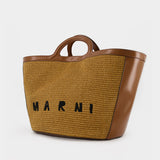 Cabas Tropicalia Large - Marni - Cuir - Raw Sienna