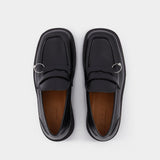 Mocassins Piercing en Cuir Noir