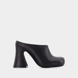 Sandales à talon Fussbett en Cuir Noir