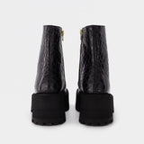 Bottines Zippées en Cuir Noir