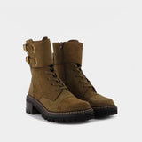 Bottines Mallory en Suede Kaki