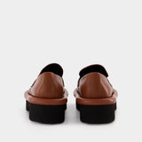 Chaussures Bumper Chunky en Cuir Marron