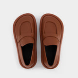 Chaussures Bumper Chunky en Cuir Marron