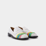Moccasins Elastic en Cuir Blanc