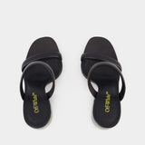 Mules Bulky - Off White - Cuir - Noir/Jaune