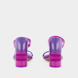 Mules Bulky - Off White - Cuir Verni - Fuschia/Violet