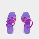 Mules Bulky - Off White - Cuir Verni - Fuschia/Violet