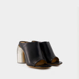 Mules Silver Spring - Off White - Cuir - Noir/Argenté
