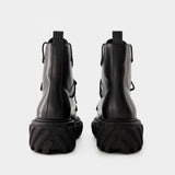 Bottines Tractor Lace Up - Off White - Cuir - Noir