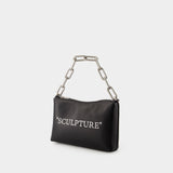 Sac Block Quote - Off White - Cuir - Noir/Argenté