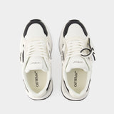 Sneakers Runner B - Off White - Cuir - Blanc/Noir