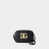 Sac à bandoulière à Plaque Logo - Dolce&Gabbana - Cuir - Noir