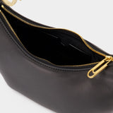 Sac Porté Épaule à Logo Embossé - Off White - Cuir - Noir