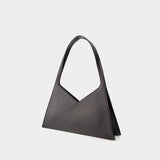 Sac Hobo Accordion Baguette - MM6 Maison Margiela - Cuir - Noir