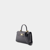 Sac À Main Small Top Handle - Versace - Cuir - Noir