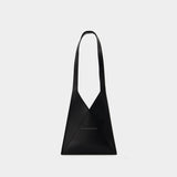 Sac Hobo Flap Japanese - Mm6 Maison Margiela - Cuir - Noir