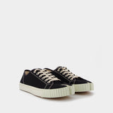 Bottines Tabi en Coton Noir et Blanche
